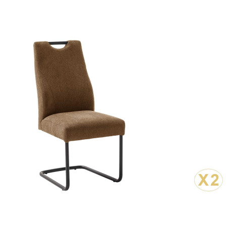 Chaises tissu marron avec poignée dossier José
