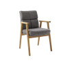 Chaise avec accoudoirs tissu et chêne Lavera