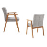 Chaise avec accoudoirs tissu et chêne Lavera