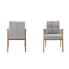 Chaise avec accoudoirs tissu et chêne Lavera