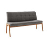 Banc de table en tissu et bois de chêne Lavera