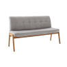 Banc de table en tissu et bois de chêne Lavera