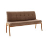 Banc de table en tissu et bois de chêne Lavera