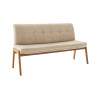 Banc de table en tissu et bois de chêne Lavera