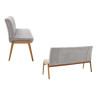 Banc de table en tissu et bois de chêne Lavera