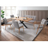 Banc de table en tissu et bois de chêne Lavera