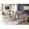 Banc de table en tissu et bois de chêne Lavera
