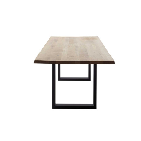 Table en chêne massif et pieds en U métal noir Deba