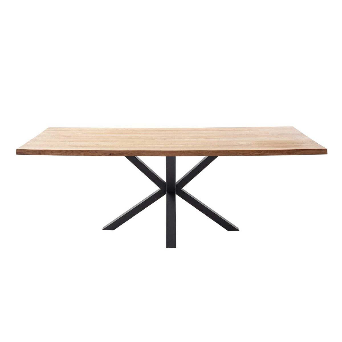 Table en chêne massif et pieds étoile métal noir Deba