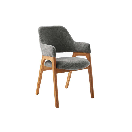 Chaise salle à manger tissu et bois massif Alpena