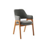 Chaise salle à manger tissu et bois massif Alpena