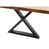 Table en chêne massif et pieds en X métal noir Deba