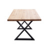 Table en chêne massif et pieds en X métal noir Deba
