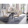 Table en céramique extensible beige marbré Cerrito