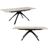 Table en céramique extensible beige marbré Cerrito