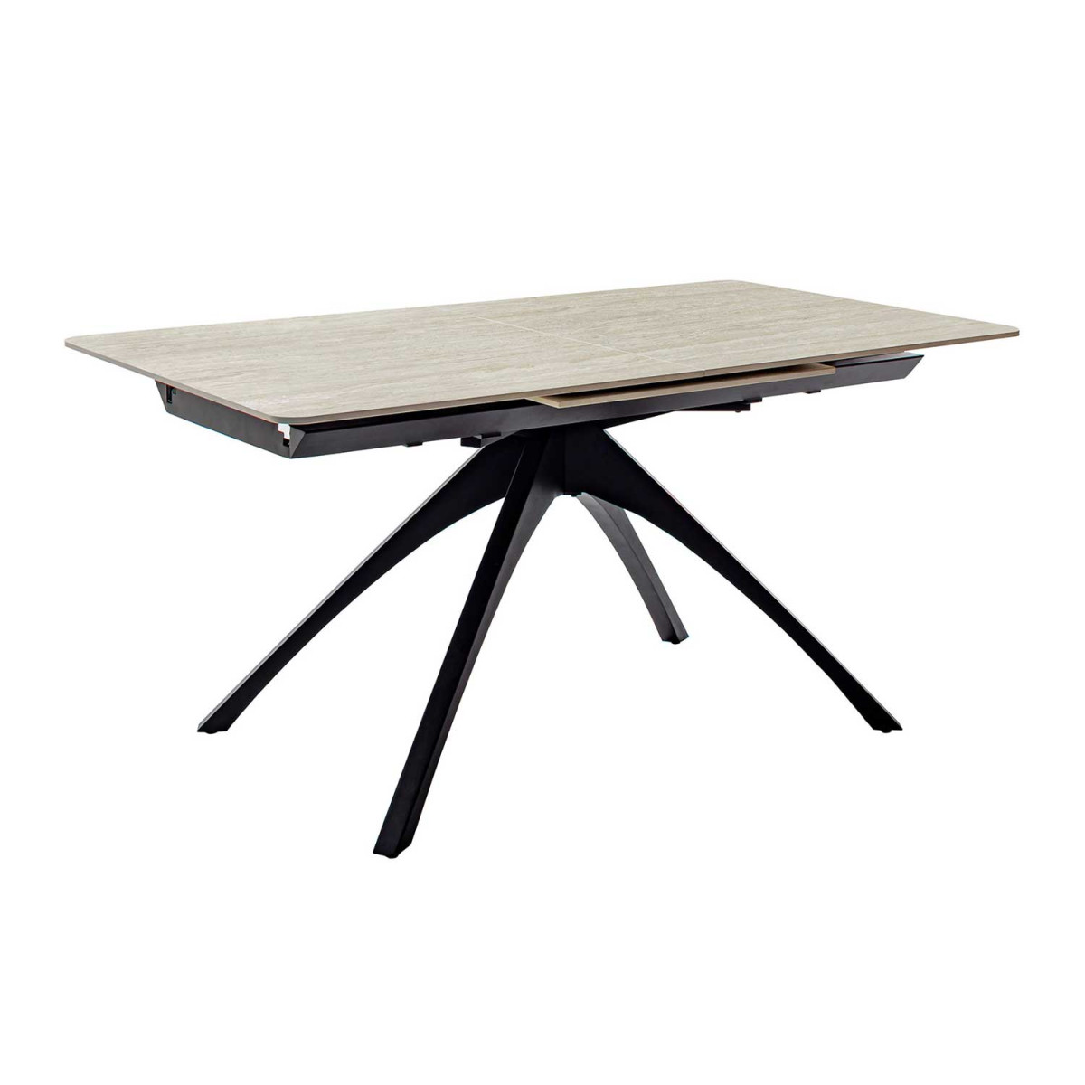 Table céramique extensible beige marbré 160-220 cm Cerrito