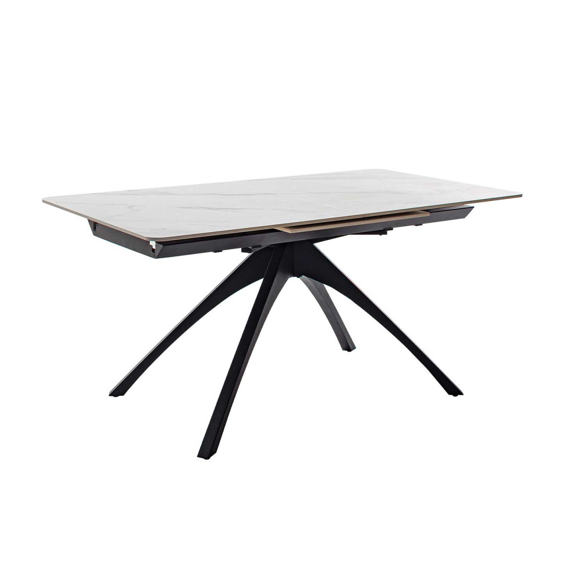 Table céramique extensible blanc cassé marbré 160-220 cm Cerrito