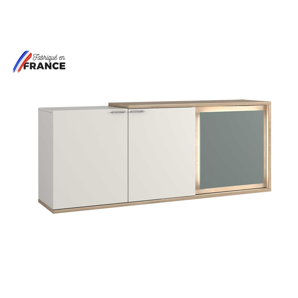Buffet 3 portes 200 cm à LED Elska