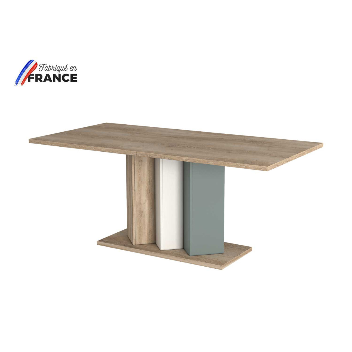 Table à manger extensible pieds piliers 180-225 cm Elska