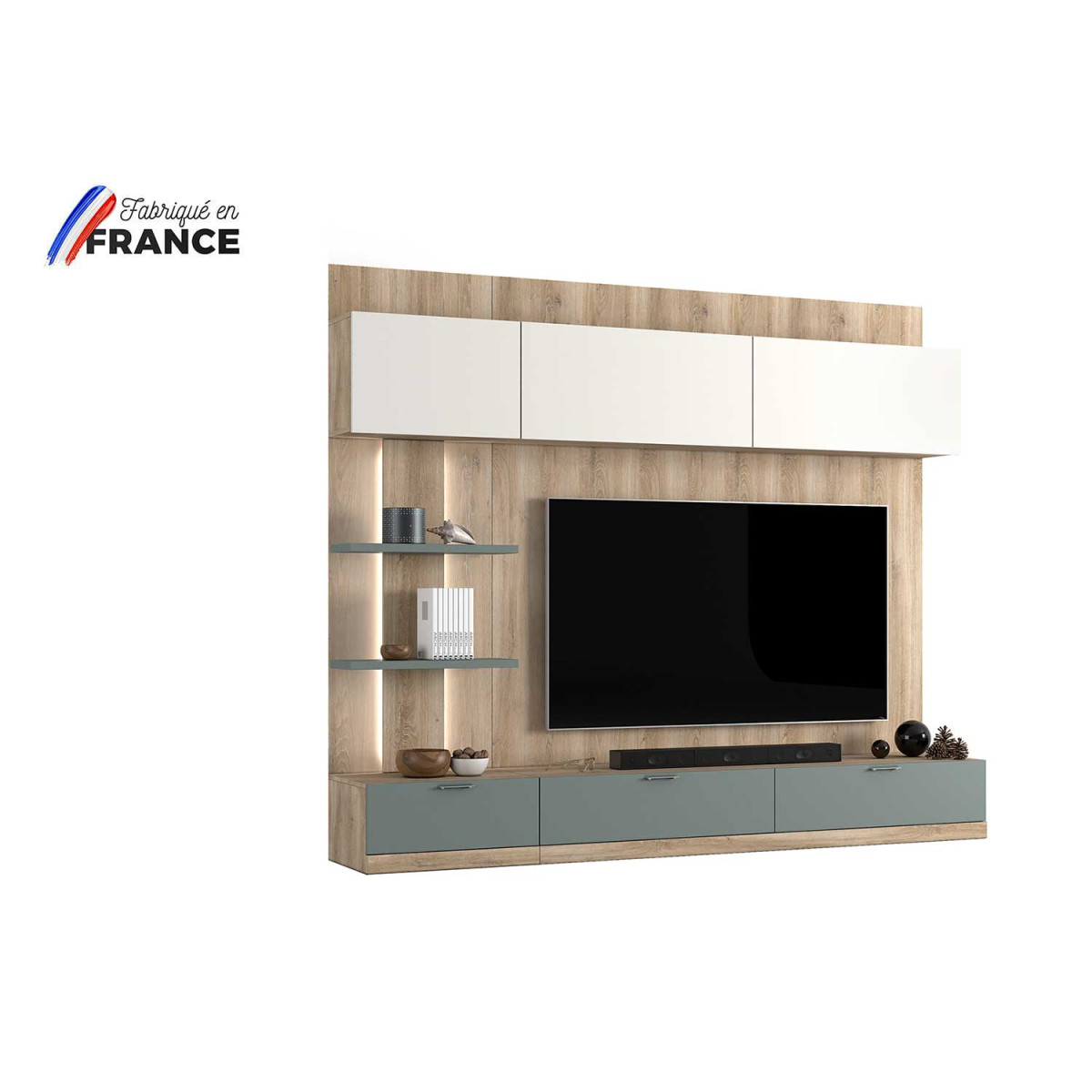 Élément mural TV avec rangement 240 cm Elska