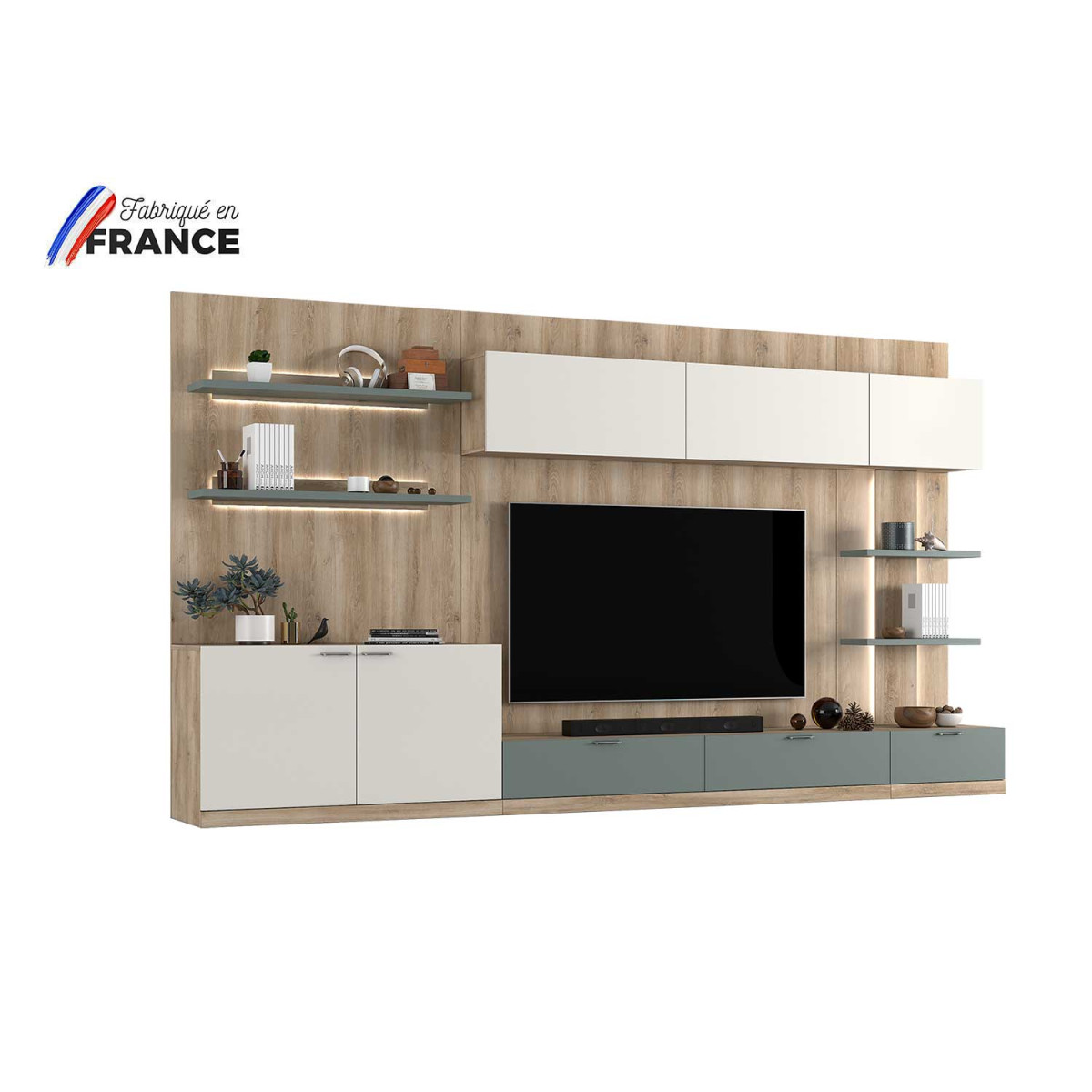 Composition TV murale moderne 360 cm Elska