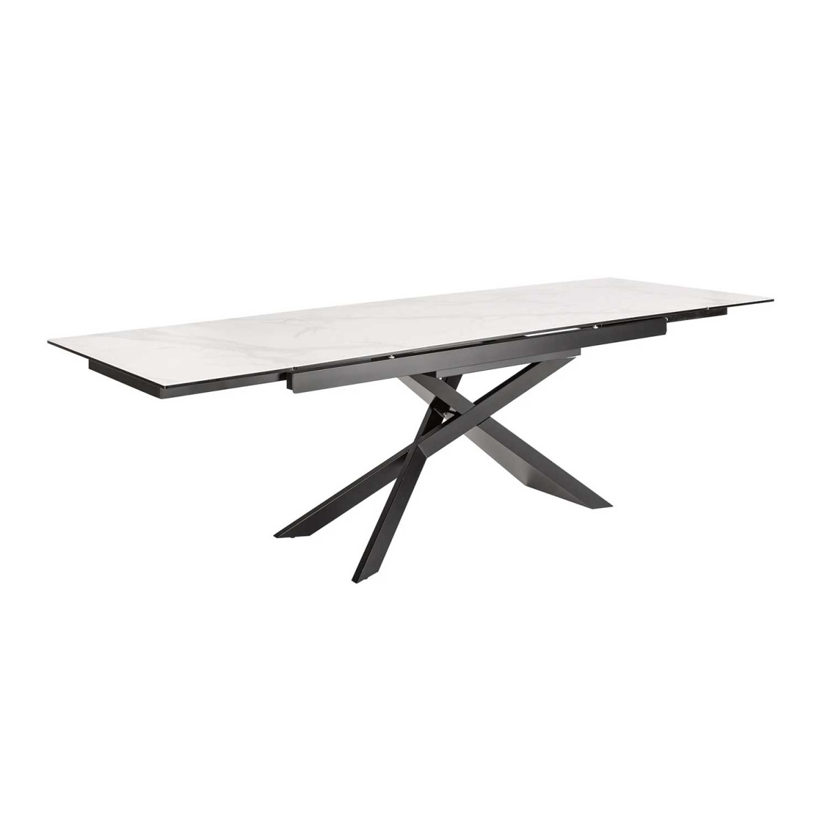 Table à manger extensible céramique 180-260 cm aspect marbre
