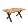 Table à manger rectangulaire bois de manguier et piétement croisé