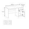 Bureau 2 tiroirs et 1 porte blanc et noir Izia