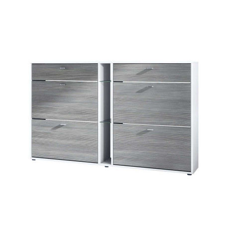 Meuble à chaussures avec rangement 155 cm anthracite et blanc
