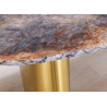 Table à manger en marbre 2m et pieds dorés Adelis
