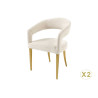 Chaises de salle à manger beige et doré Giada