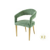 Chaises de salle à manger verte et doré Giada