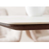 Table ovale céramique blanc et pied central noyer Calista