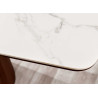 Table ovale céramique blanc et pied central noyer Calista