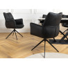 Fauteuil pivotant en cuir noir Vesper