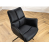 Fauteuil pivotant en cuir noir Vesper