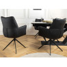 Fauteuil pivotant en cuir noir Vesper