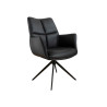 Fauteuil pivotant en cuir noir Vesper