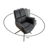 Fauteuil pivotant en cuir noir Vesper