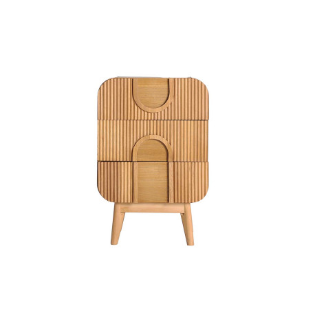 Table de chevet bois rainuré 3 tiroirs Divine