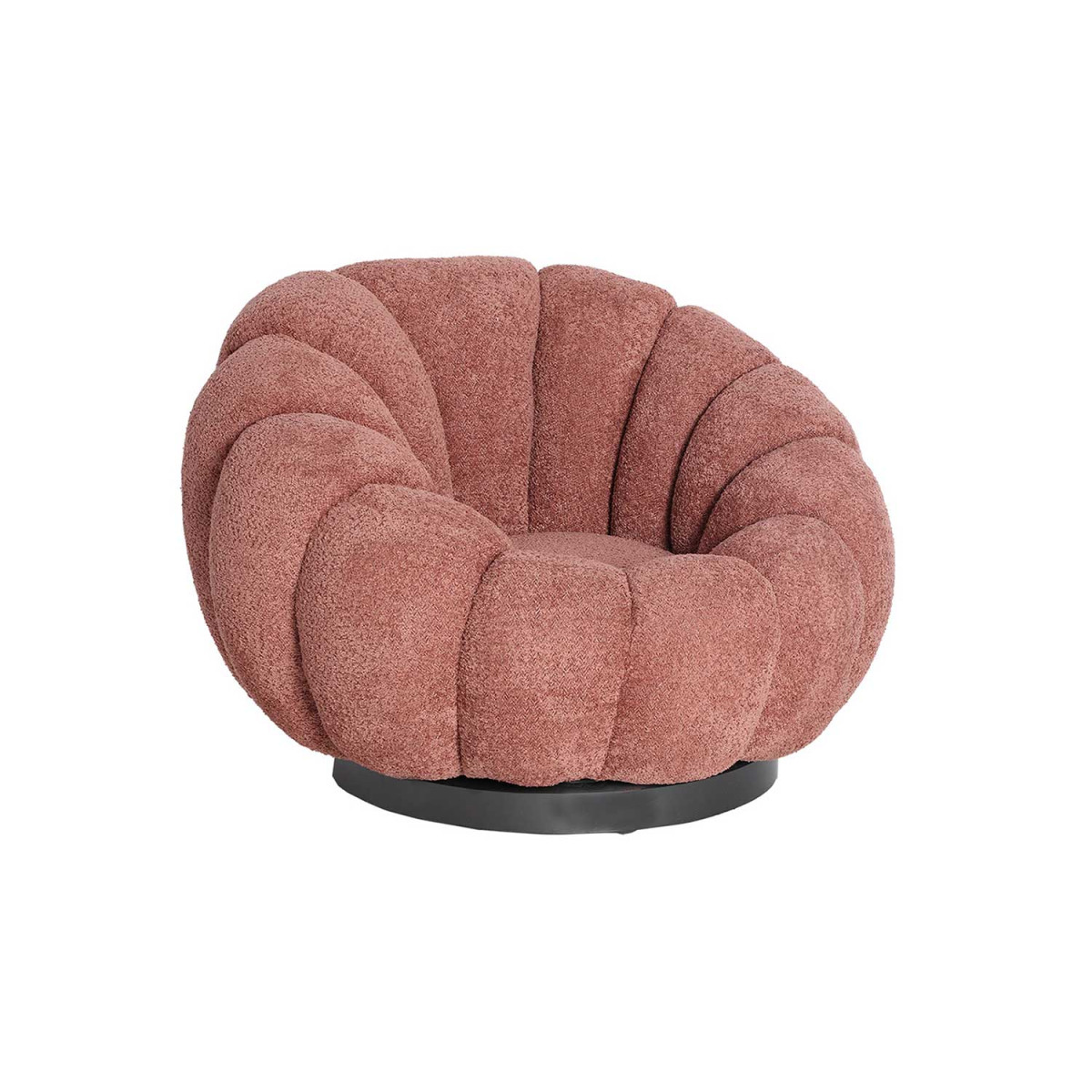 Fauteuil pivotant bouclé terracotta Amadeo