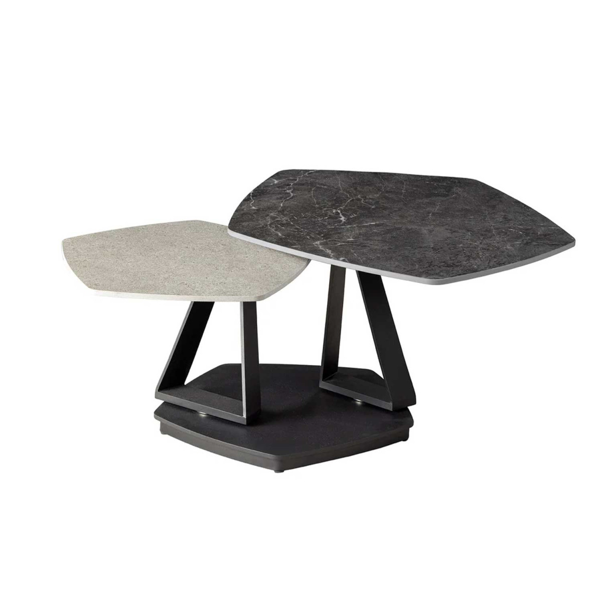 Table basse octogonale céramique gris Kaelis