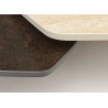 Table basse plateaux rotatifs aspect travertin Kaelis