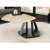 Table basse plateaux rotatifs aspect travertin Kaelis