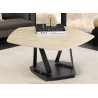 Table basse plateaux rotatifs aspect travertin Kaelis