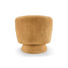 Fauteuil rotatif tissu bouclé jaune Tirian
