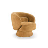 Fauteuil rotatif tissu bouclé jaune Tirian