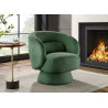 Fauteuil pivotant tissu bouclé vert Tirian