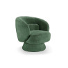 Fauteuil pivotant tissu bouclé vert Tirian