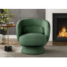 Fauteuil pivotant tissu bouclé vert Tirian